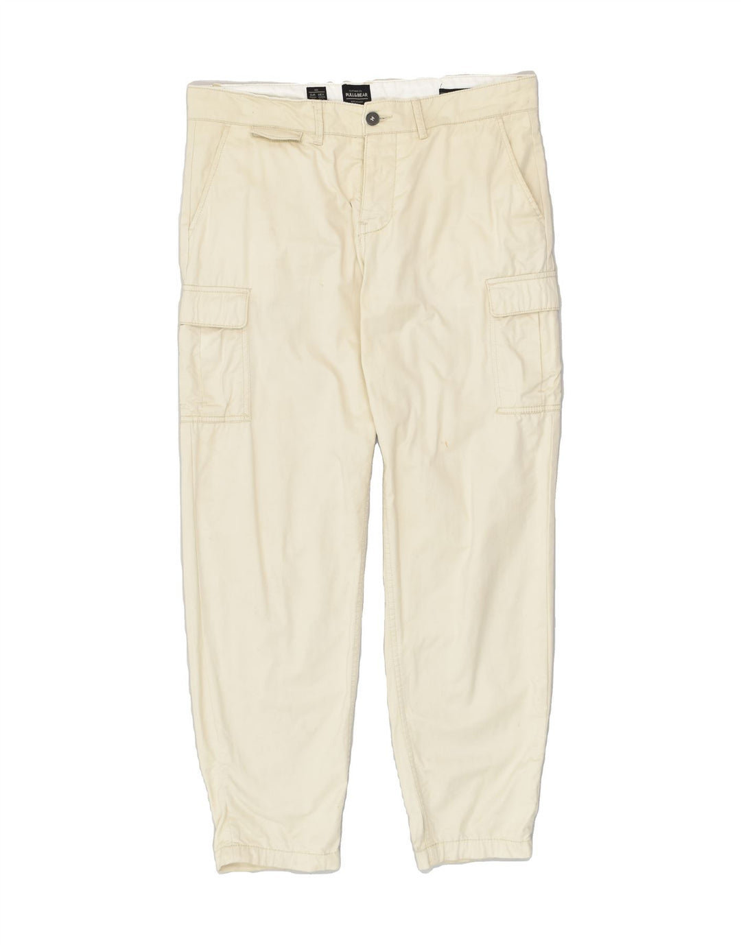 PULL & BEAR Womens Stretch Slim Cargo Trousers W32 L30 Beige Cotton | Vintage Pull & Bear | Thrift | Second-Hand Pull & Bear | Used Clothing | Messina Hembry 