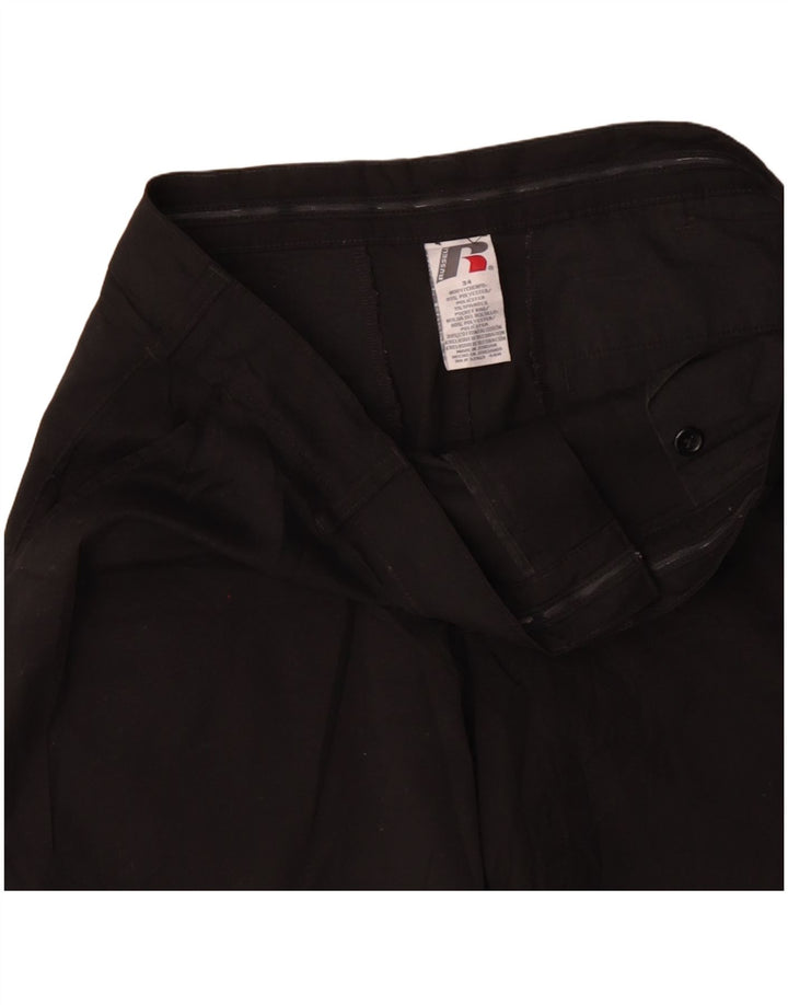 RUSSELL ATHLETIC Mens Chino Shorts W34 Large Black Polyester
