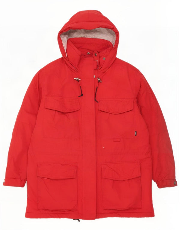 L.L.Bean Womens Petite Hooded Oversized Windbreaker Jacket UK 10 Small Red