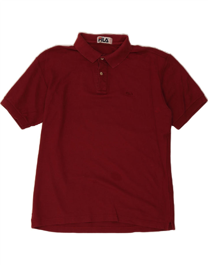 FILA Mens Polo Shirt IT 50 Medium Burgundy Vintage Fila and Second-Hand Fila from Messina Hembry 