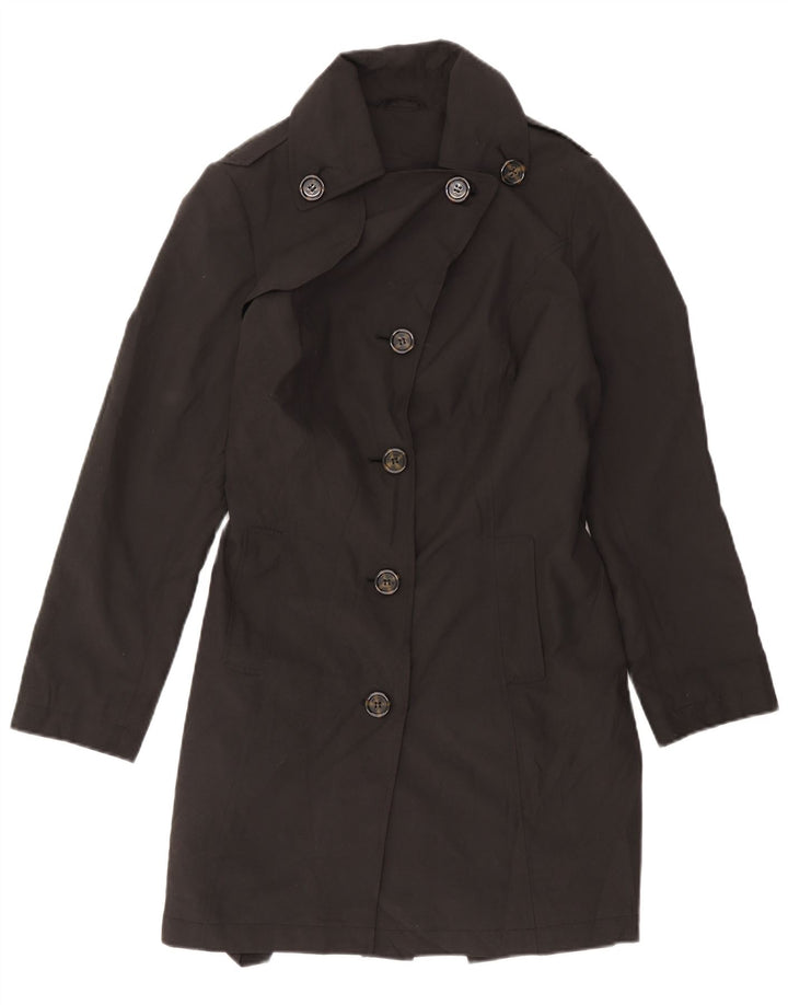 Marks & Spencer Womens Trench Coat UK 14 Large  Black Polyester