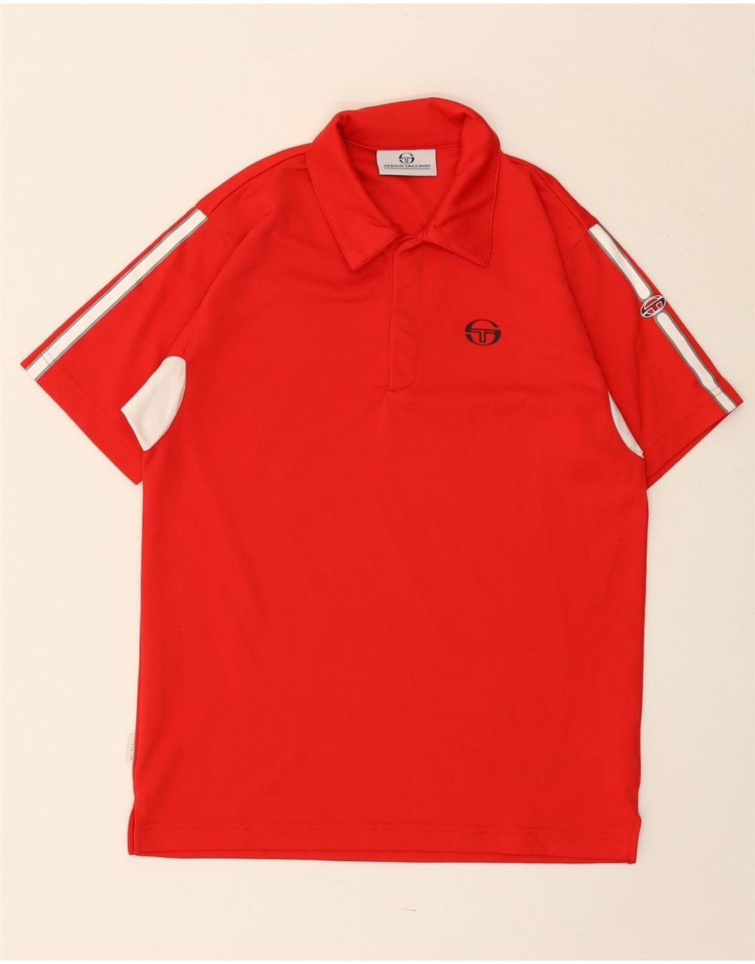 SERGIO TACCHINI Boys Polo Shirt 13-14 Years XL Red Colourblock Polyester