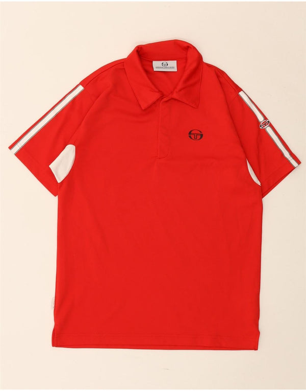 SERGIO TACCHINI Boys Polo Shirt 13-14 Years XL Red Colourblock Polyester