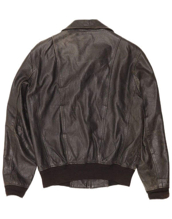 Vintage Mens Leather Jacket UK 36 Small Black