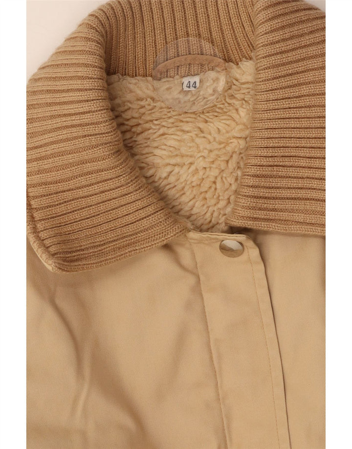VINTAGE Womens Sherpa Jacket IT 44 Medium Beige Vintage Vintage and Second-Hand Vintage from Messina Hembry 