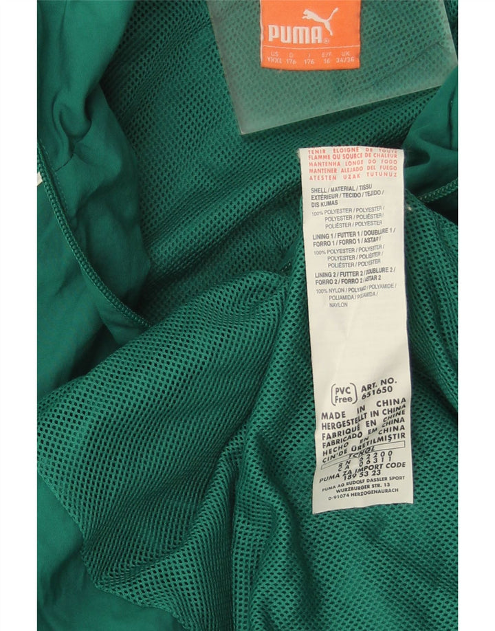 Puma Boys Tracksuit Top Jacket 15-16 Years Green Polyester
