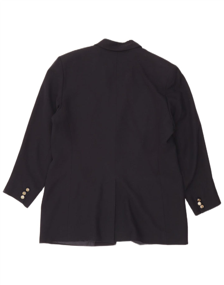 Valentino Womens 2 Button Blazer Jacket IT 50 XL Navy Blue Viscose
