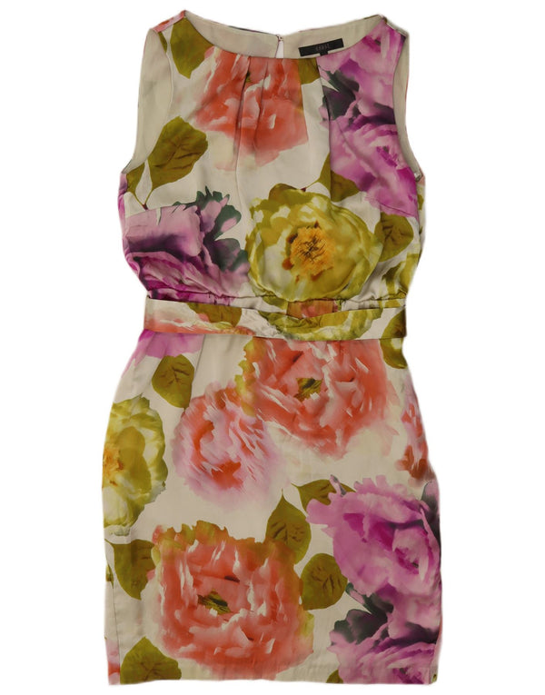 Coast Womens Sleeveless Sheath Dress UK 12 Medium Multicoloured Floral Silk