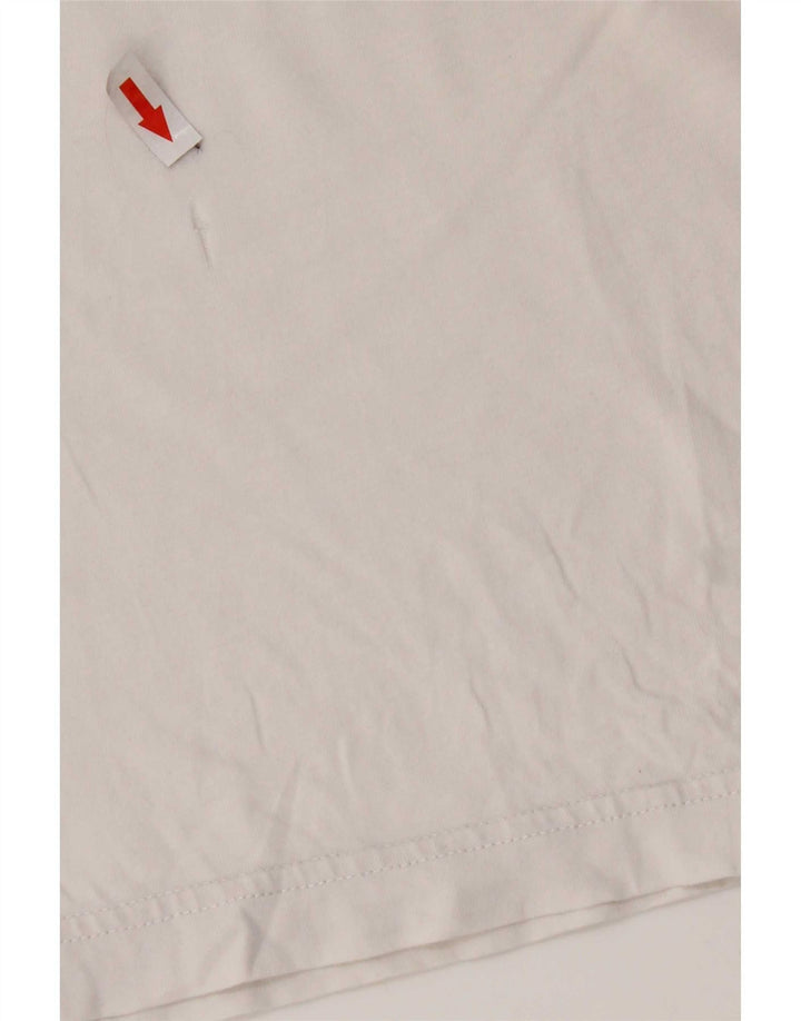 Adidas Mens T-Shirt Top Medium White Colourblock Cotton
