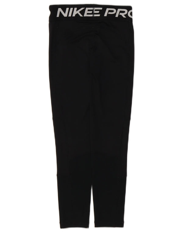 NIKE Girls Dri Fit Graphic Leggings 6-7 Years XS Black