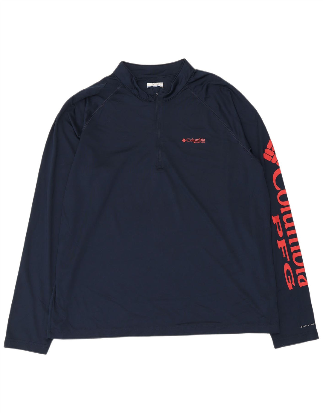 Columbia Mens Omni-Shade Graphic Pullover Tracksuit Top XL Navy Blue