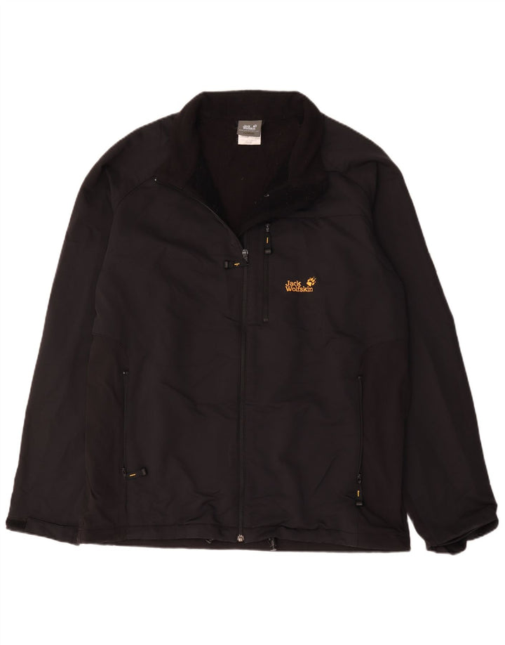 Jack Wolfskin Mens Windbreaker Jacket UK 46/48 2XL Black Polyester