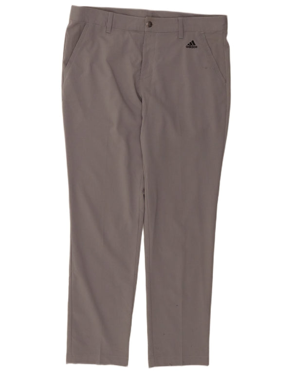 ADIDAS Mens Slim Chino Trousers W34 L30 Grey Cotton