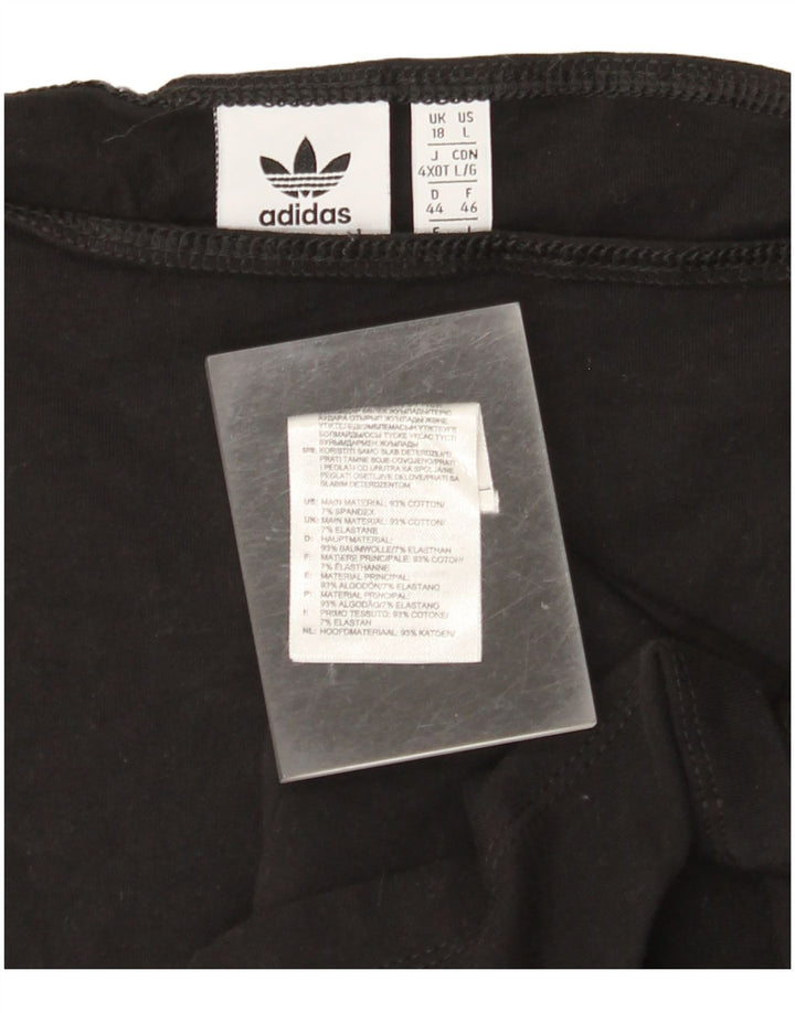 ADIDAS Womens Off Shoulder Dress UK 18 XL Black Cotton