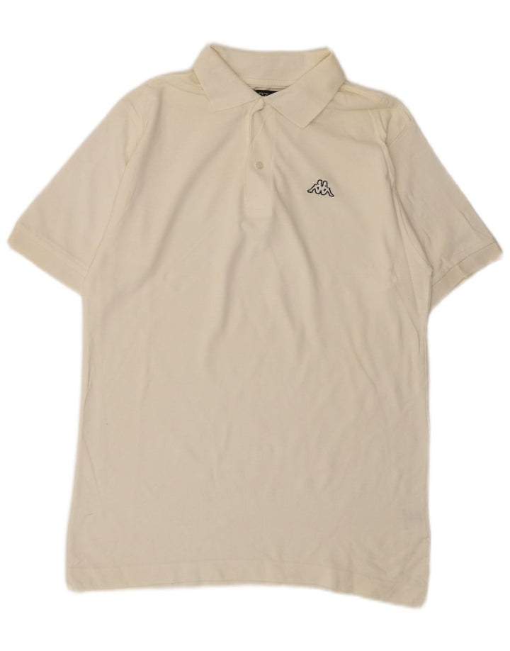 Kappa Mens Polo Shirt Medium White Cotton