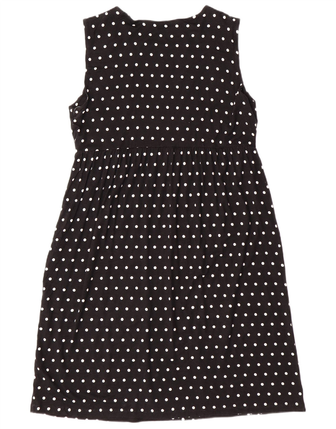 LEE Womens Riders Sleeveless A-Line Dress UK 14 Large Black Polka Dot