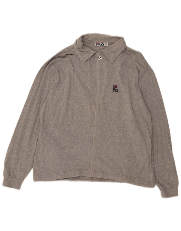 Fila Mens Tracksuit Top Jacket IT 50 Medium Grey Cotton