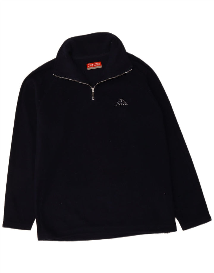 KAPPA Mens Zip Neck Fleece Jumper Large Navy Blue