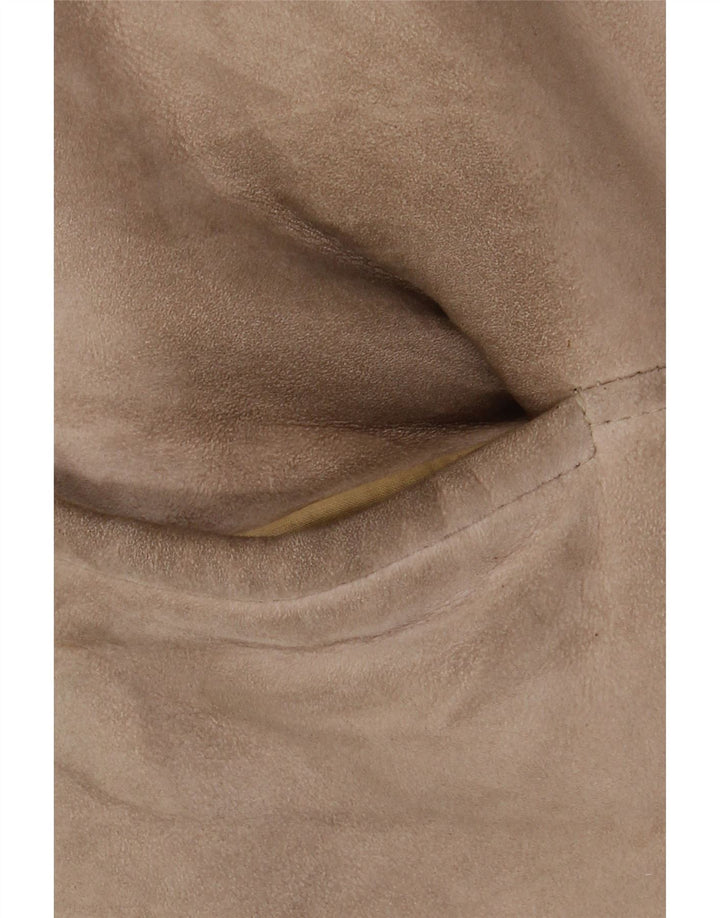 Vintage Womens Shearling Coat IT 46 Large Beige Leather