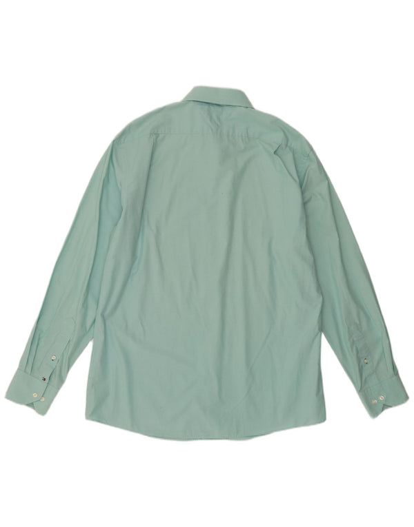 Tommy Hilfiger Mens Shirt Size 16 1/2 Large Green Cotton