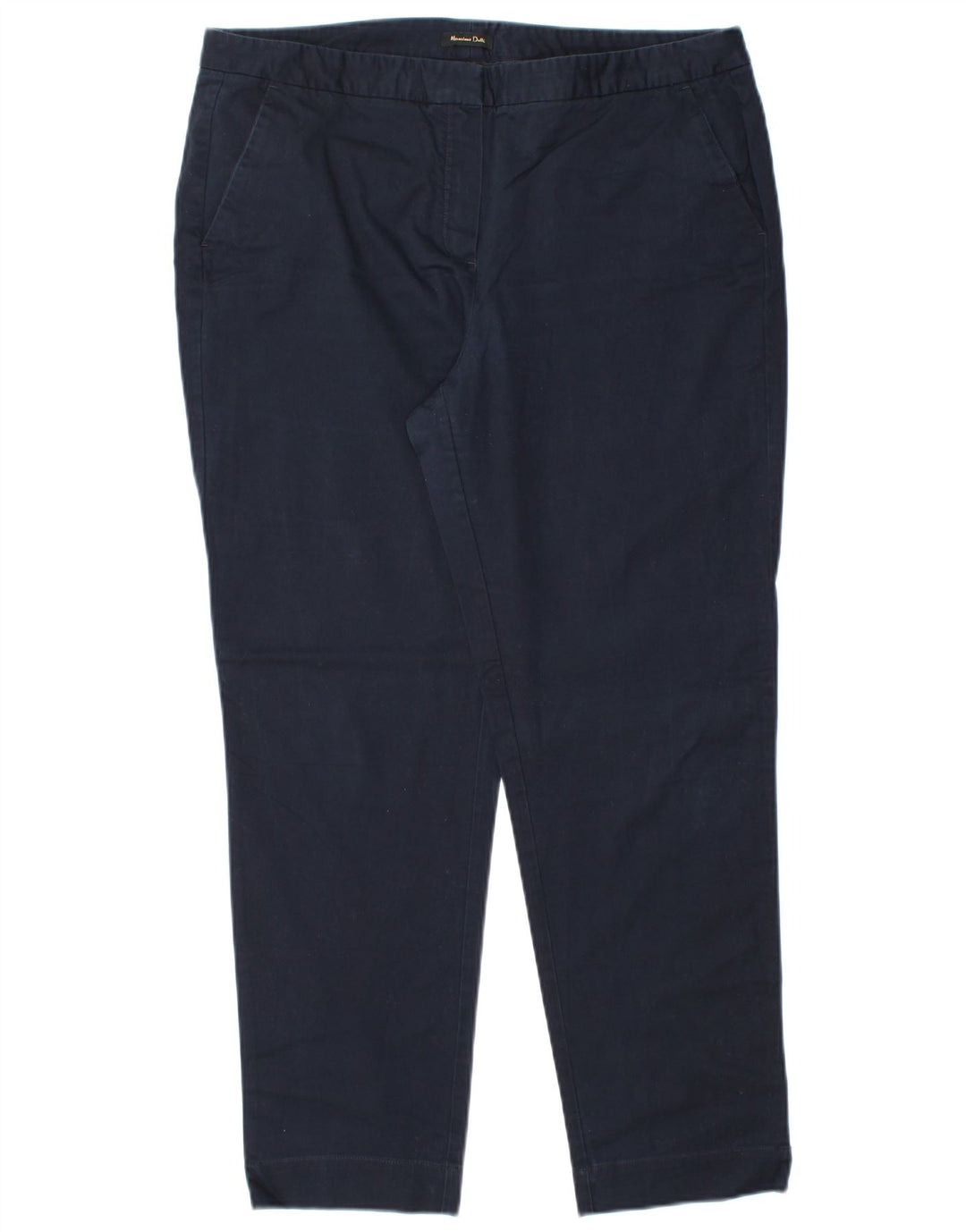 MASSIMO DUTTI Womens Chino Trousers EU 44 XL W34 L28 Navy Blue Classic