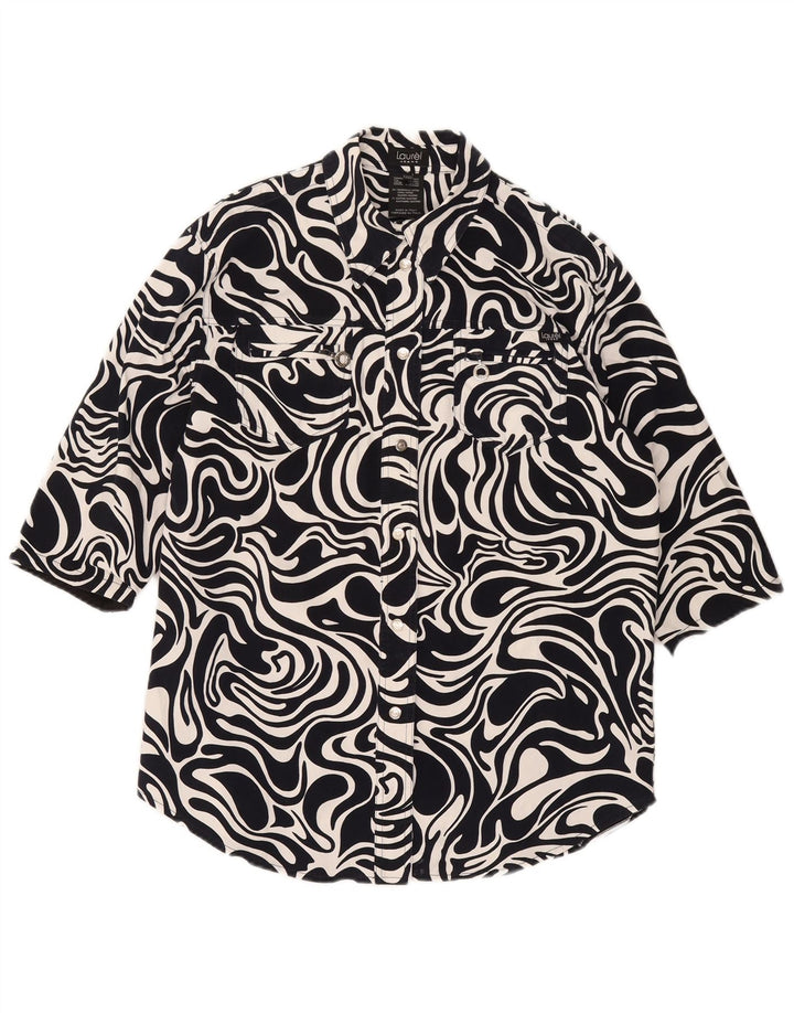 Laurel Womens Overshirt 1/2 Sleeve Shirt IT 42 Medium Navy Blue Geometric