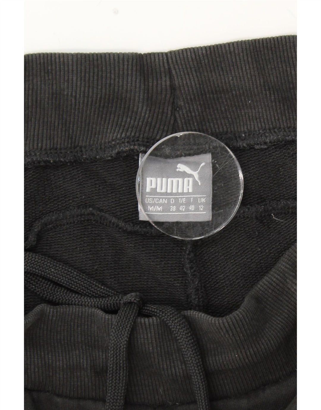 PUMA Womens Graphic Tracksuit Trousers Joggers UK 12 Medium Black Cotton