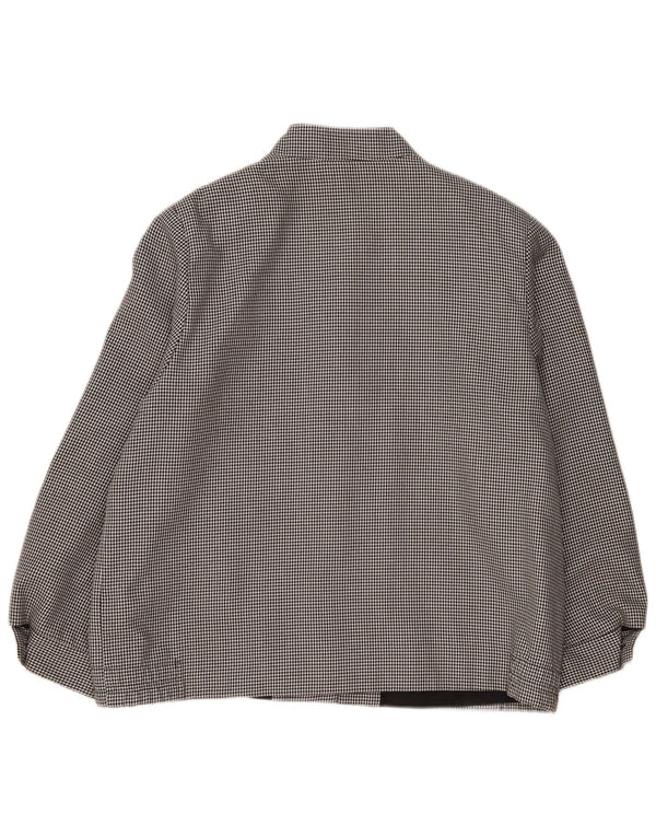 Vintage Womens Bomber Jacket UK 20 2XL Black Houndstooth Polyester