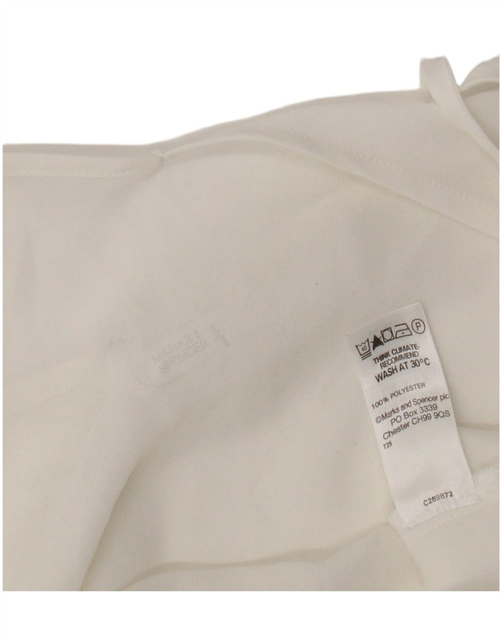 Marks & Spencer Womens See Through Cami Top UK 12 Medium White Polyester
