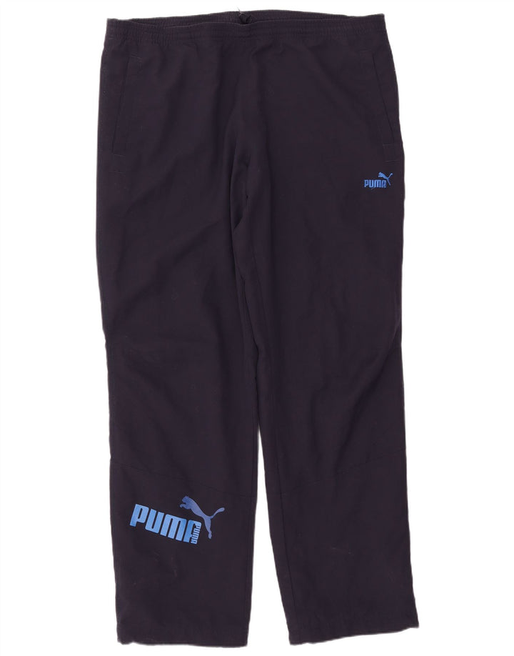 Puma Mens Graphic Tracksuit Trousers Large  Navy Blue Polyester