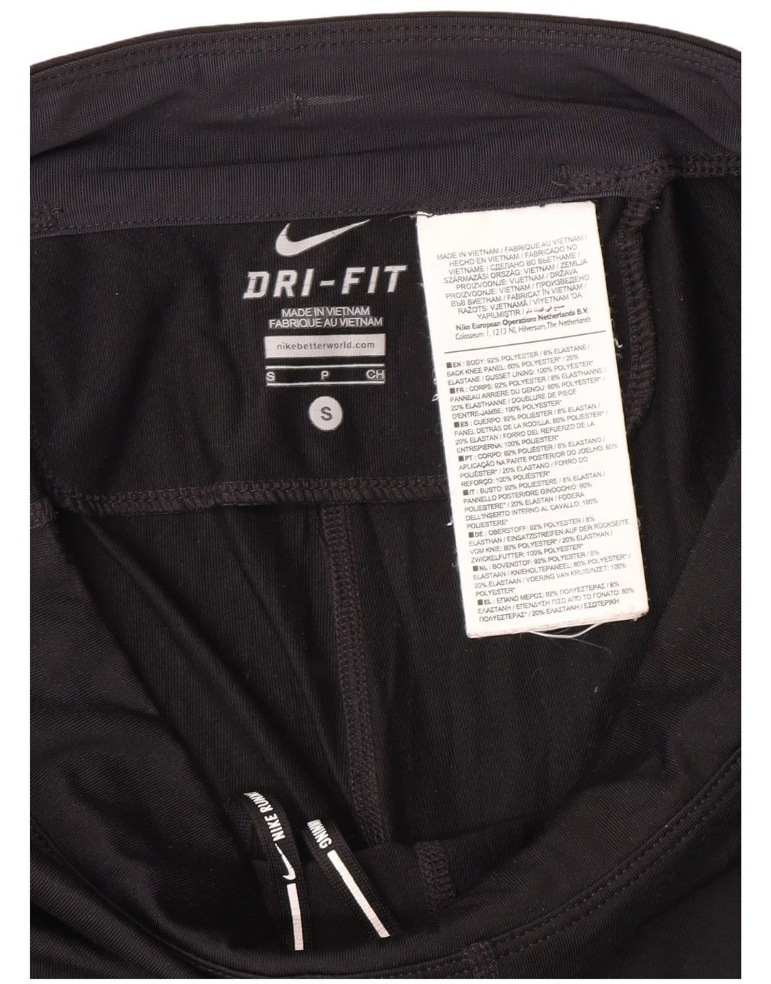 Nike Womens Dri Fit Capri Leggings UK 10 Small Black Polyester Sports