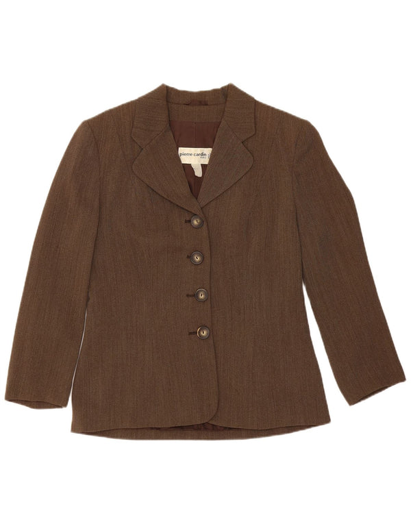 Pierre Cardin Womens 4 Button Blazer Jacket UK 14 Medium Brown