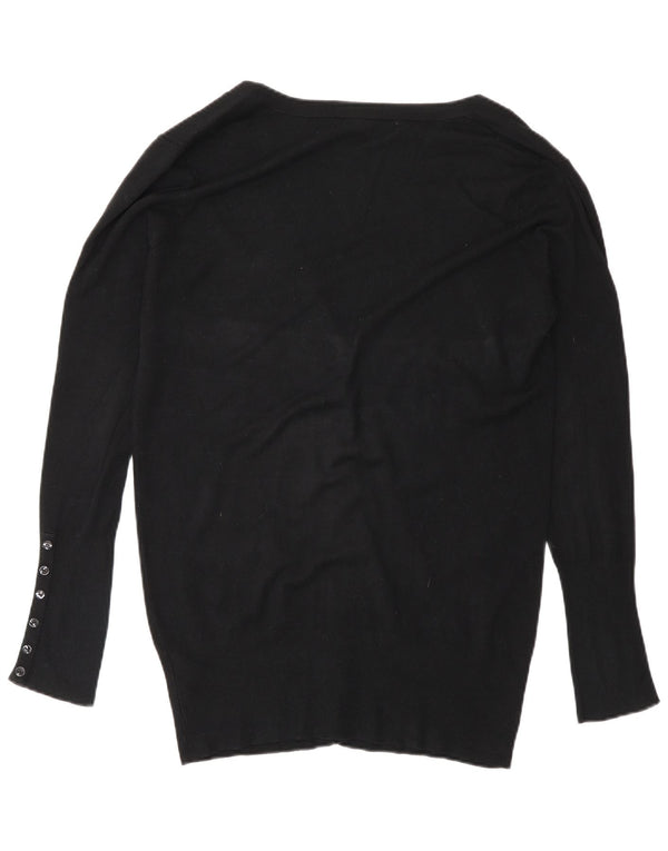 Zara Womens Cardigan Sweater UK 16 Large Black Rayon