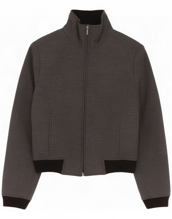 Trussardi Jeans Womens Bomber Jacket IT 42 Medium Grey Colourblock