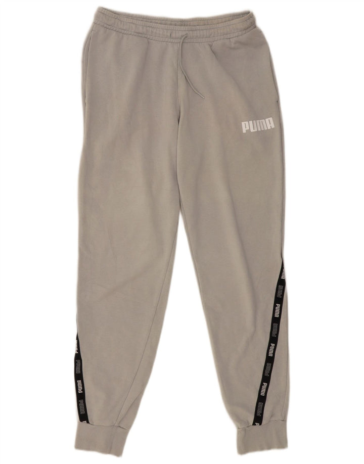 PUMA Mens Graphic Tracksuit Trousers Joggers Medium  Grey Colourblock
