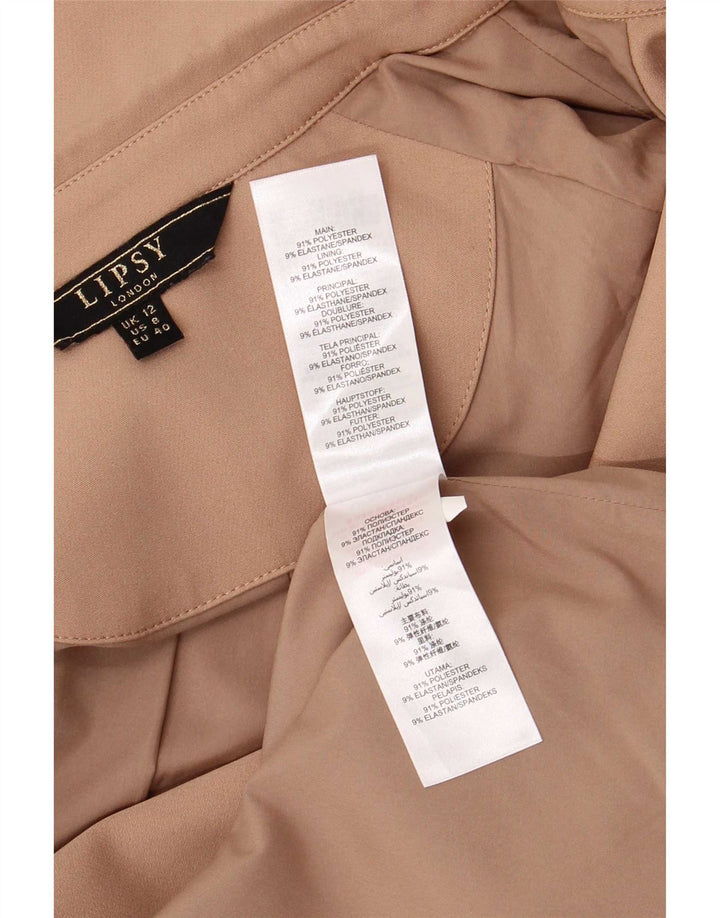 Lipsy Womens Loose Fit Trench Coat UK 12 Medium Beige Polyester