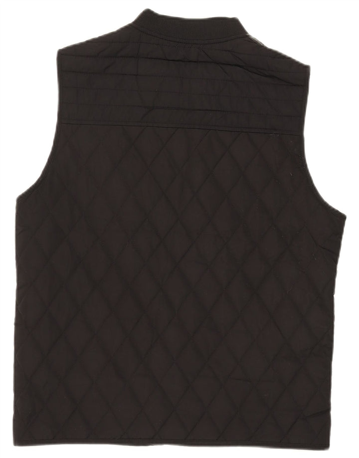 Zara Mens Quilted Gilet UK 38 Medium Black Polyester