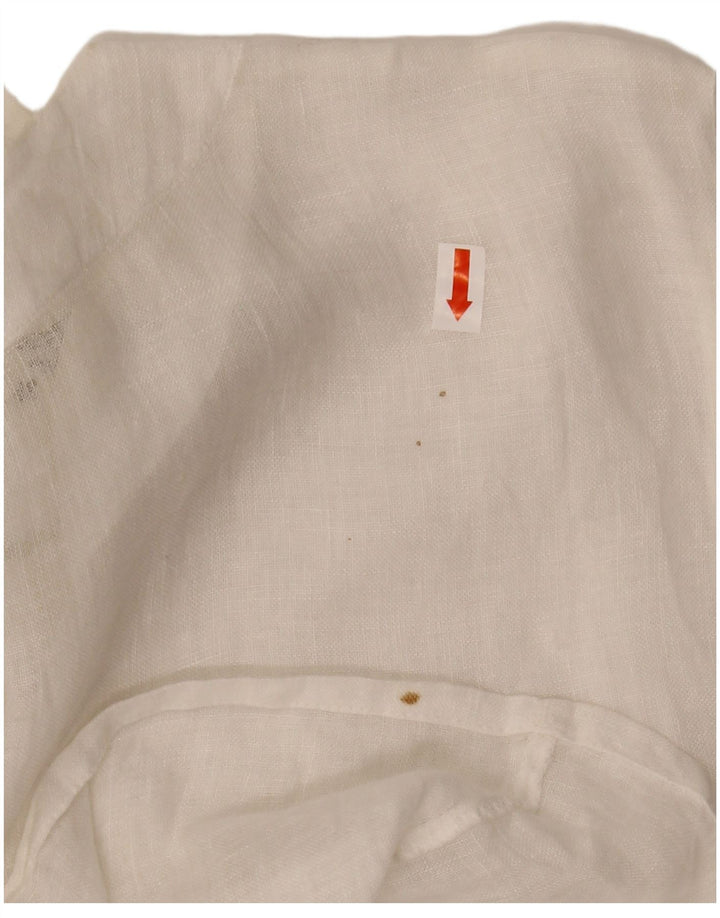 VINTAGE Womens Short Sleeve Shirt Blouse IT 48 XL White