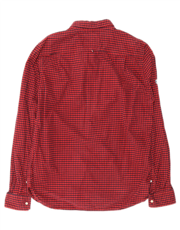 SUPERDRY Mens Tailored Flannel Shirt XL Red Gingham Cotton