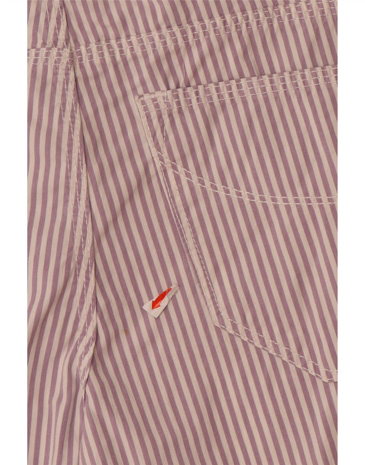 SIVIGLIA Womens Straight Casual Trousers W31 L33 Purple Pinstripe Cotton