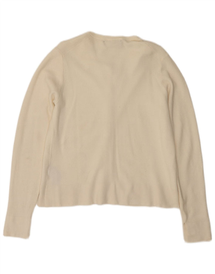 Zara Womens Cardigan Sweater UK 12 Medium White Viscose