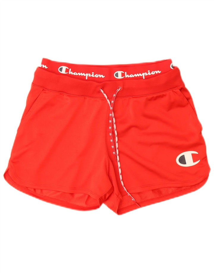 CHAMPION Womens Graphic Sport Shorts UK 4 XS Red Polyester