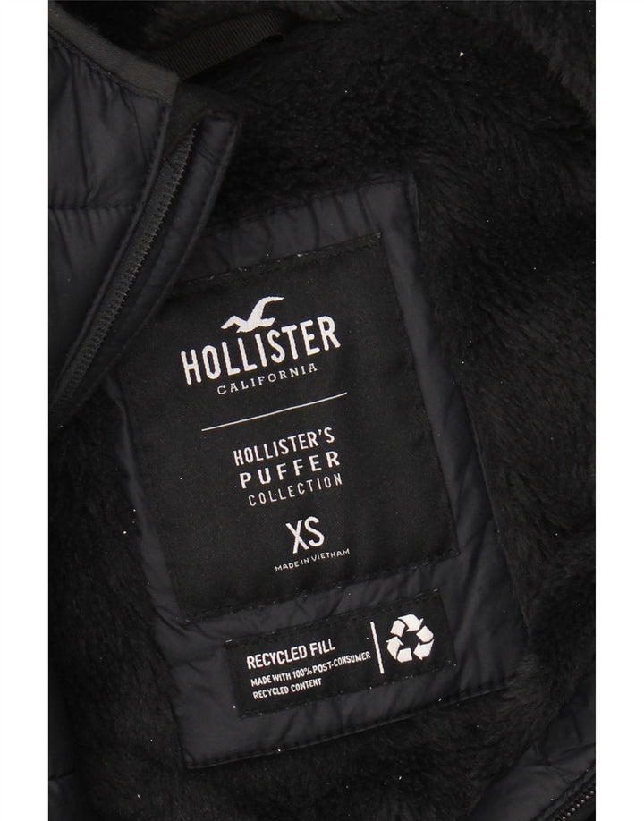 HOLLISTER Mens Hooded Padded Jacket UK 34 XS Black Nylon