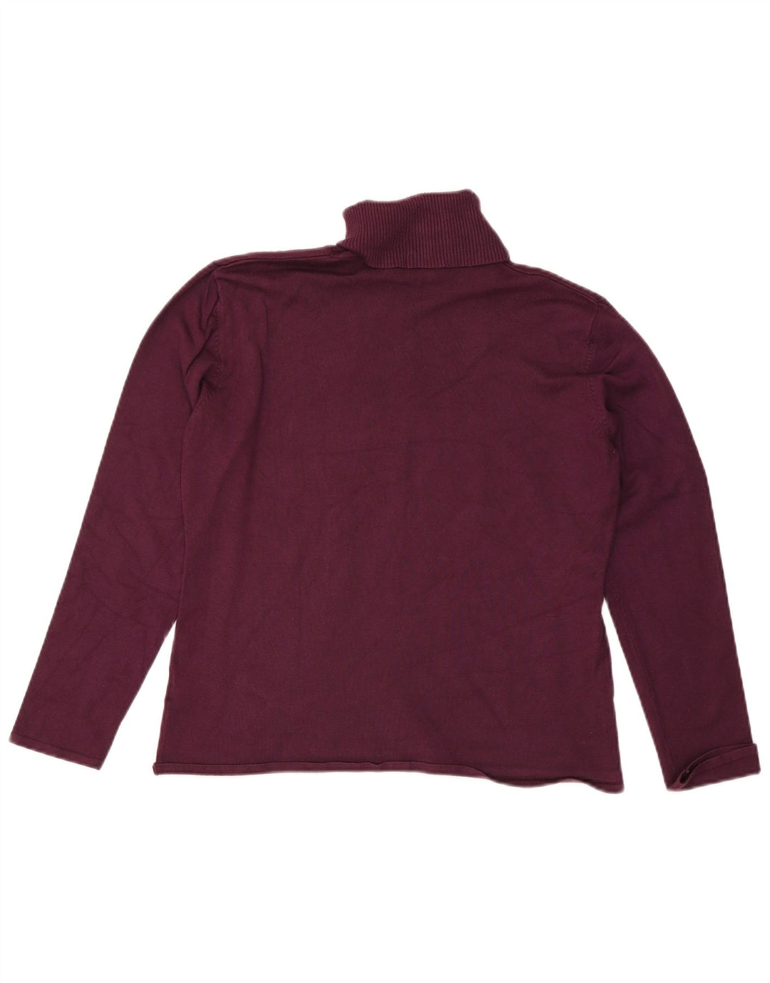 BIBA Womens Roll Neck Jumper Sweater UK 14 Medium Maroon Viscose