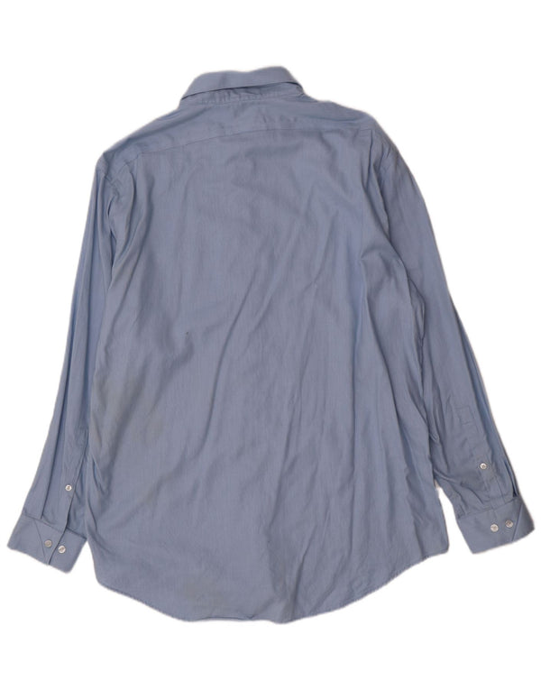 Calvin Klein Mens Slim Fit Shirt Size 17 XL Blue Pinstripe Cotton