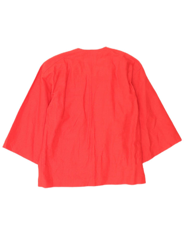 Vintage Womens 3/4 Sleeve Shirt Blouse UK 16 Large Red