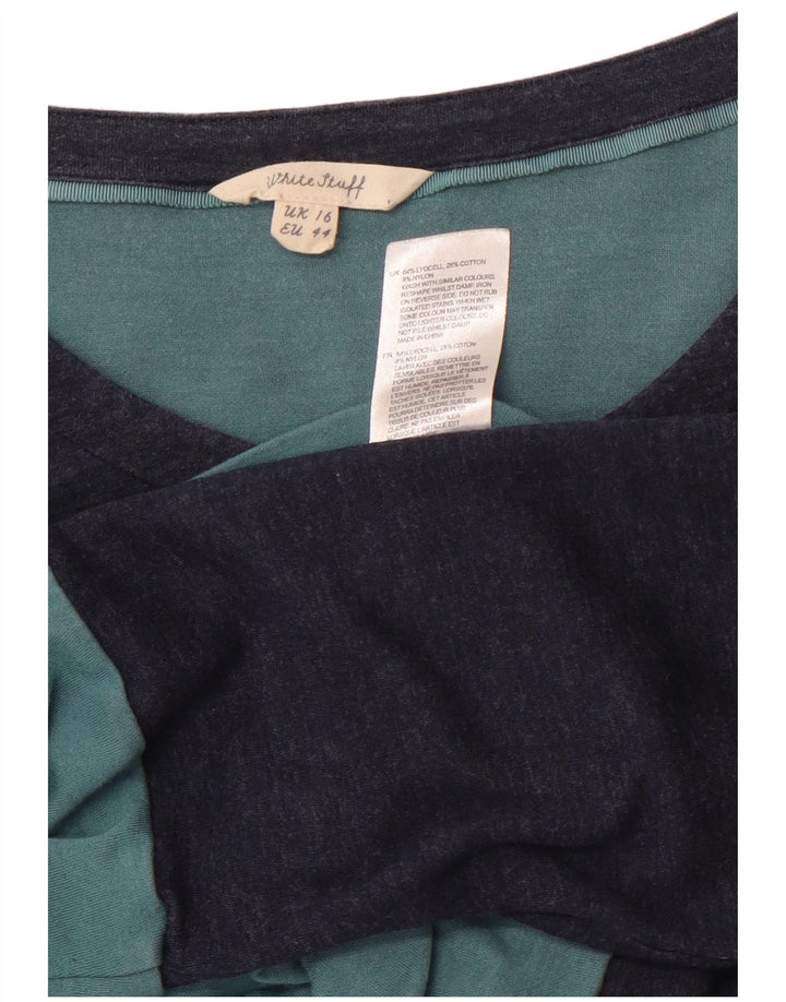 WHITE STUFF Womens A-Line Dress UK 16 Large  Navy Blue Colourblock