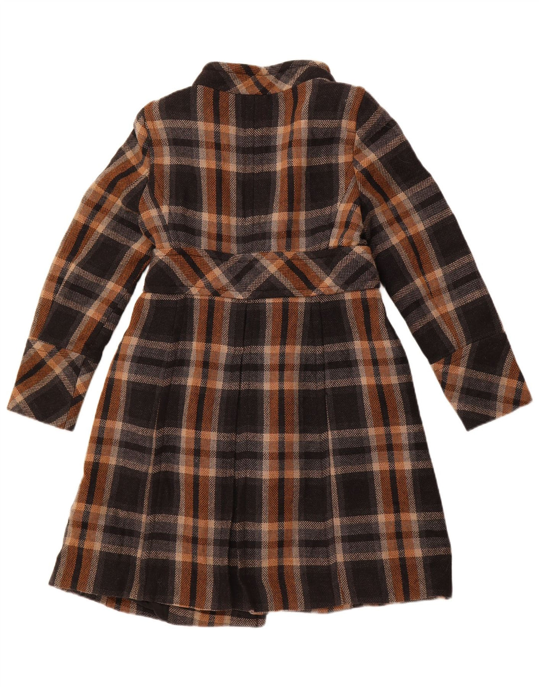 ZARA Womens Double Breasted Coat UK 14 Large Black Check Acrylic