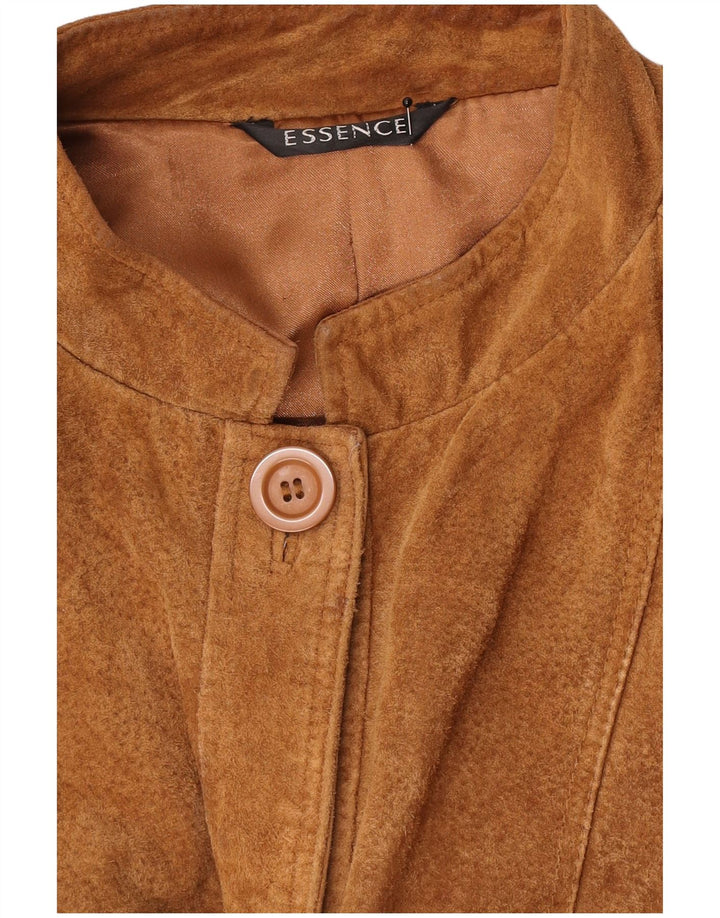 Essence Womens Oversized Suede Jacket UK 16 Large Brown