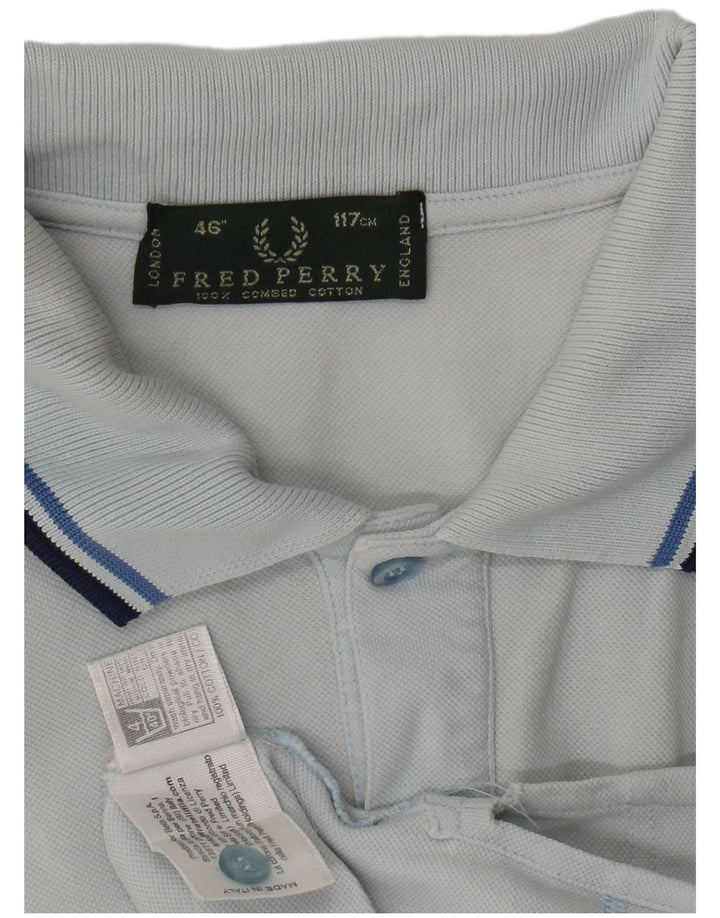 Fred Perry Mens Polo Shirt Large Blue Cotton